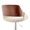 Armen Living Colby Adjustable Cream Faux Leather and Chrome Finish Bar Stool LCCYBAWACR - alternate 6